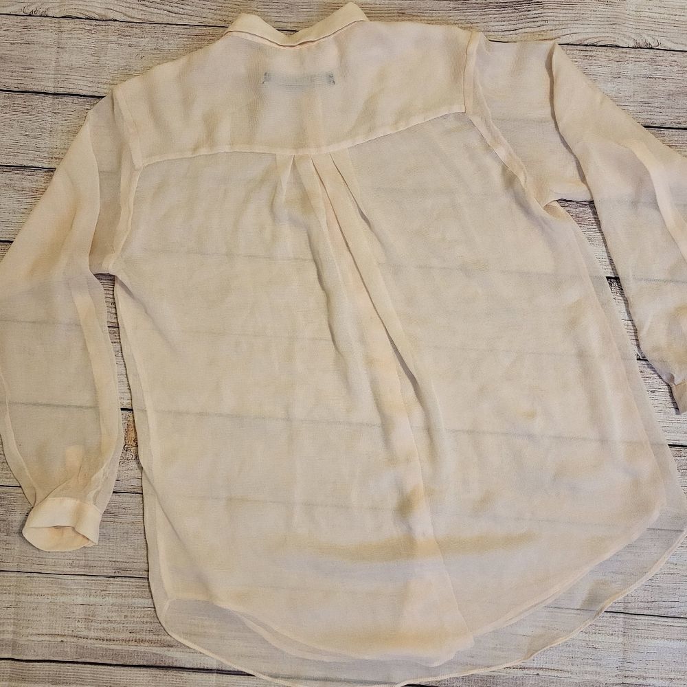 Zara Basicsoft Peach Collard Button-Down Long-Sle… - image 7